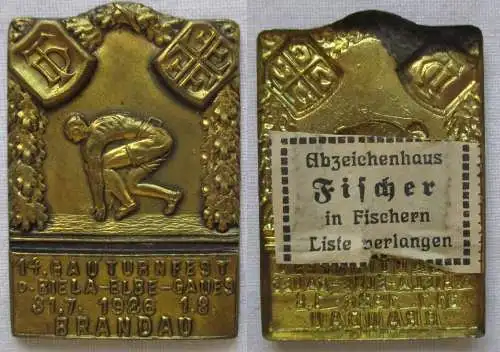 Abzeichen 14. Gauturnfest d. Biela-Elbe-Gaues Brandau 1926 (113096)