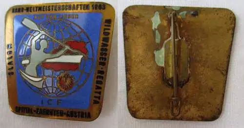 Emaille Pin Abzeichen Abzeichen ICF Weltcup Kanuslalom Spittal 1963 Österreich