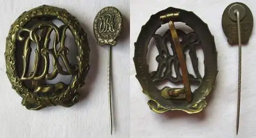 Reichssportabzeichen dt. Reichsausschuss für Leibesübungen Bronze + Mini /157232