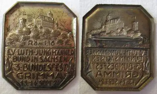 Abzeichen Ev. Luth. Jungmänner Bund 3.Bundesfest Grimma Sept. 1924 (165281)