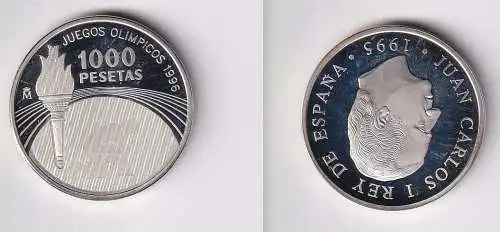 1000 Pesetas Silber Münze Spanien  Olympiade 1996 Atlanta 1995 (170159)