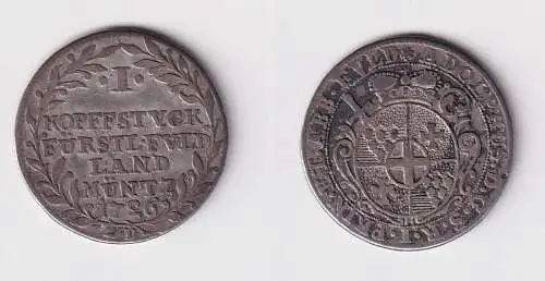 1 Kopfstück Silber Münze Fulda Adolph v. Balberge 1726 ss (170699)