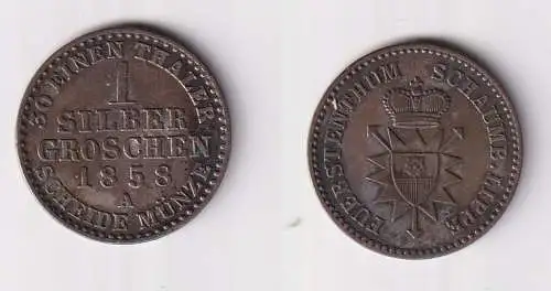 1 Silbergroschen Münze Schaumburg Lippe 1858 A ss (170195)