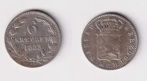 6 Kreuzer Münze Nassau 1833 Wilhelm 1816-1839 ss (170748)