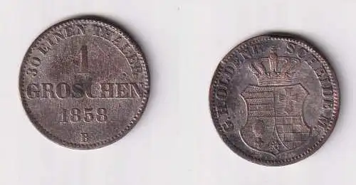 1 Silber Groschen Münze Großherzogtum Oldenburg 1858 B ss (170238)