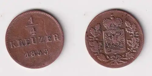1/4 Kreuzer Kupfer Münze Schwarzburg Rudolstadt 1853 (170265)