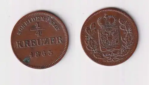 1/4 Kreuzer Kupfer Münze Schwarzburg Rudolstadt 1863 ss (170559)