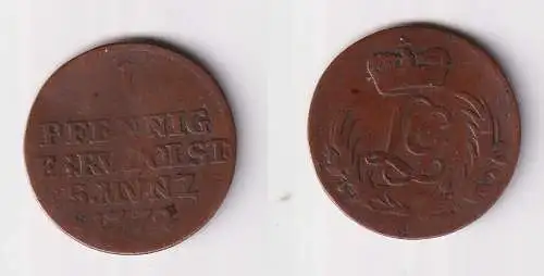1 Pfennig Kupfer Münze Schwarzburg Rudolstadt 1772 f.ss (170227)