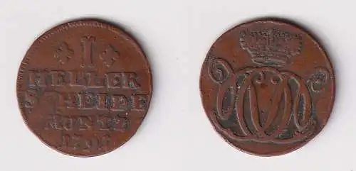 1 Heller Münze Nassau 1791 Wilhelm V. ss (170676)