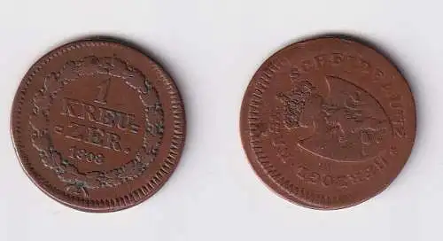 1 Kreuzer Kupfer Münze Nassau 1808 ss (170390)