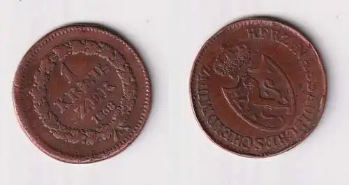 1 Kreuzer Kupfer Münze Nassau 1808 f.ss (170116)