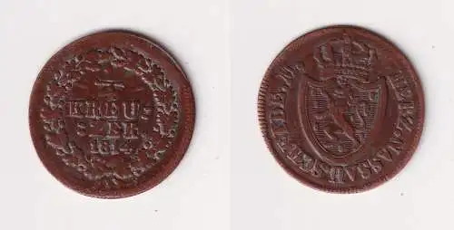1/4 Kreuzer Kupfer Münze Nassau 1814 f.vz (170264)