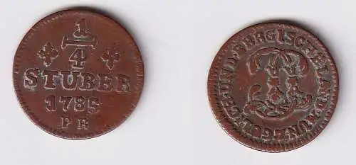 1/4 Stuber Kupfer Münze 1785 Jülich Berg ss (170036)