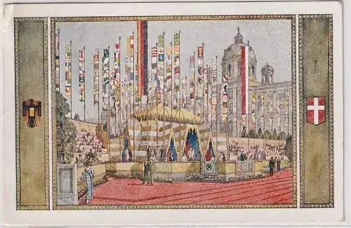 47101 Fest-Postkarte 10. Deutsches Sängerbundesfest Wien 1928 Festzelt Burgring