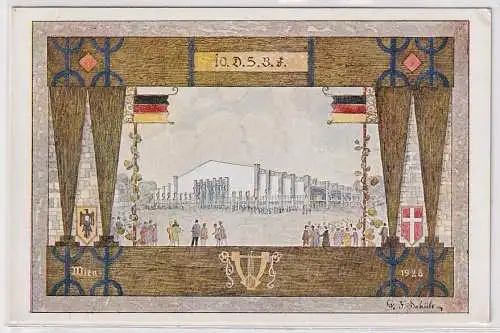 10875 Fest-Postkarte 10. Deutsches Sängerbundesfest Wien 1928 Sängerhalle