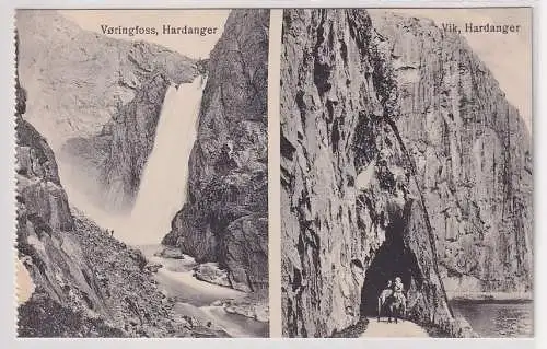 28470 Ak Hardanger Voringfoss Vik Norwegen um 1930