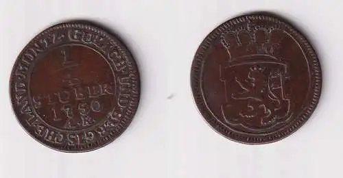 1/4 Stuber Kupfer Münze 1750 Jülich Berg ss (170221)