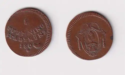 1 Pfennig Kupfer Münze Stadtmünze Augsburg 1804 ss (170226)