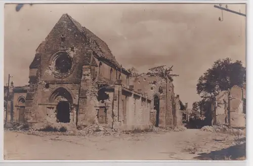 64847 Ak Anizy Frankreich zerstörte Häuser und Kirche um 1915