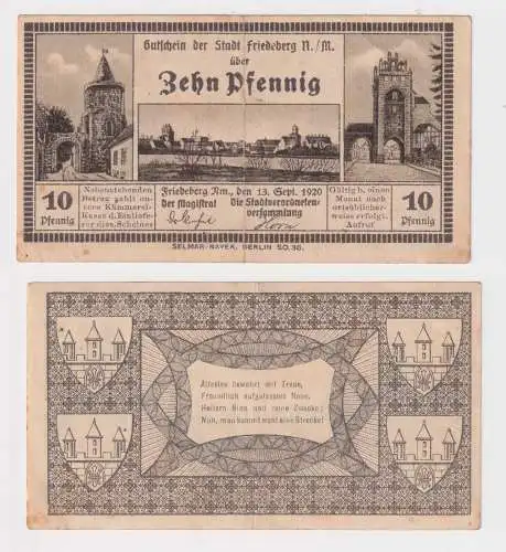 10 Pfennig Banknote Notgeld Stadt Friedberg N./M. 1920 (170100)