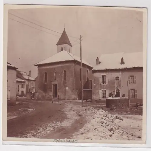 67648 Foto Ak Kirche in Sallach im Winter um 1910