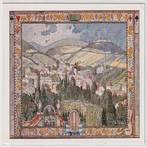 71735 Fest-Postkarte 10. Deutsches Sängerbundesfest Wien 1928 Grinzing