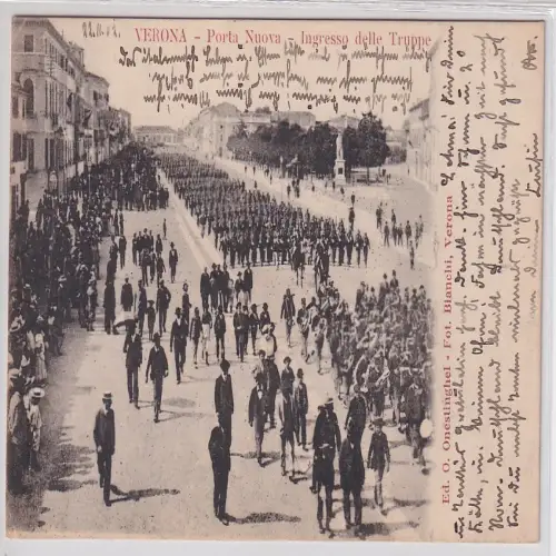 61229 Ak Italien Verona Porta Nuova - Ingresso delle Truppe 1902