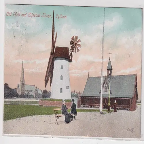 50050 Ak Lytham England Old Mill and Lifeboat House 1904