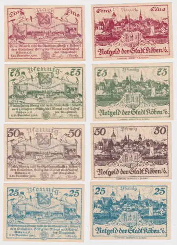 4 Banknoten Notgeld Stadt Köben an der Oder 1920 (170162)