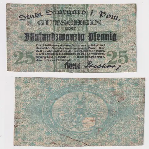 25 Pfennige Notgeld Stadt Stargard in Pommern 1920 (170240)