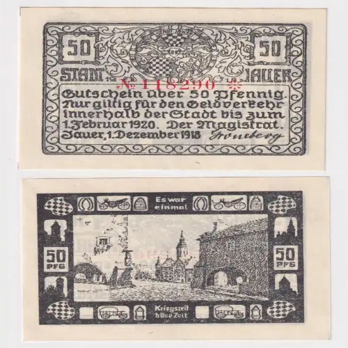 50 Pfennig Banknote Notgeld der Stadt Jauer (Jawor) 1918 (170101)