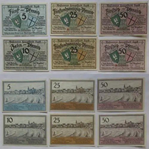 6 Banknoten Notgeld Hauptstadt Lyck 1920 Notgeld Stadt Lyck (170217)