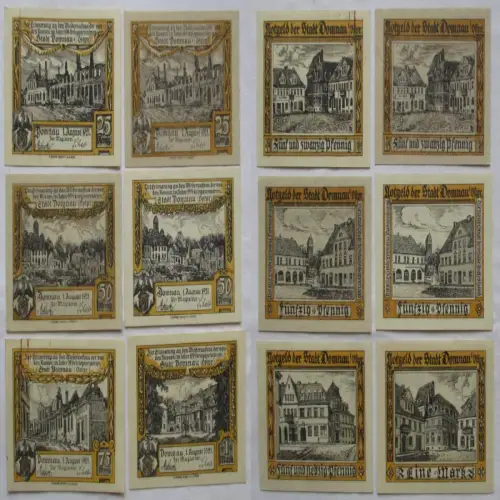6 Banknoten Notgeld Stadt Domnau in Ostpreussen 1.8.1921 (170252)