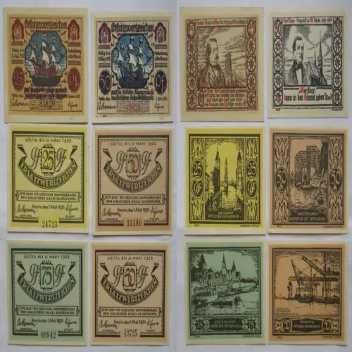 6 Banknoten Notgeld Stadt Stettin 1922 (170173)