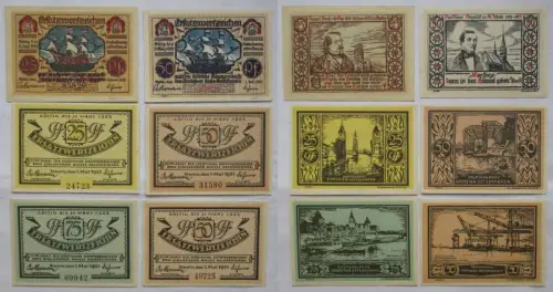6 Banknoten Notgeld Stadt Stettin 1922 (170173)