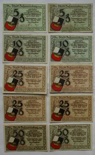 10 Banknoten Notgeld Stadt Johannisburg in Ostpreussen 1.10.1921 (113977)