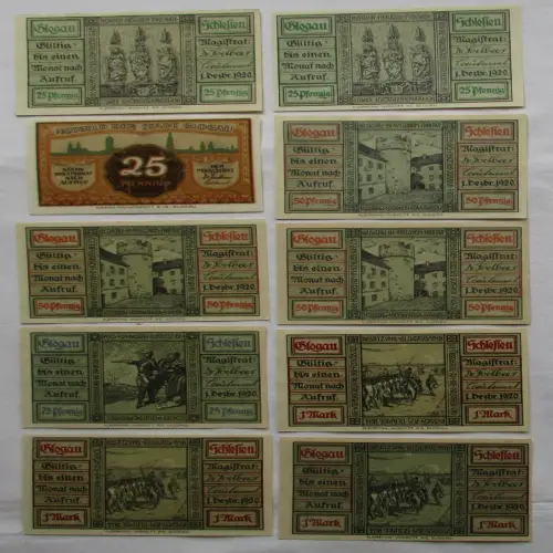 10 Banknoten Notgeld Stadt Glogau 1920 (115547)