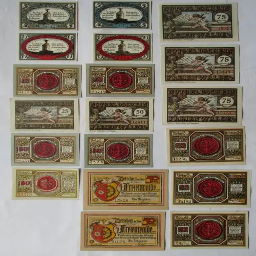 19 Banknoten Notgeld der Stadt Freienwalde in Pom. 1921 (111327)
