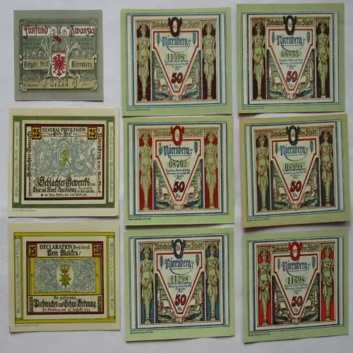 9 Banknote Notgeld Stadt Nörrenberg Insko 1920 (114392)