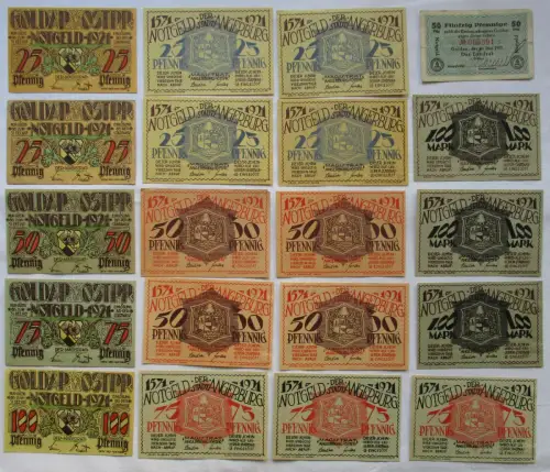 20 Banknoten Notgeld Stadt Goldap und Angerburg in Ostpr. 1917/1921 (113368)