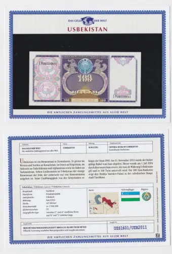 100 Sum Banknote Usbekistan 1994 kassenfrisch UNC (151865)
