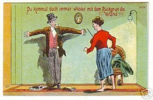 00294 Ak Humor Eheleben schimpfende Frau um 1920