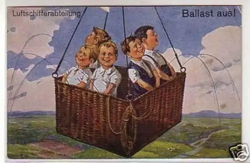 09411 Humor Ak Luftschifferabteilung Ballast aus! 1918