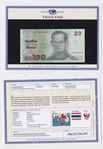 20 Baht Banknote Thailand  kassenfrisch UNC (150827)