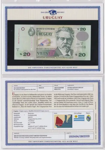 20 Pesos Banknote Uruguay 2008 kassenfrisch UNC (159087)