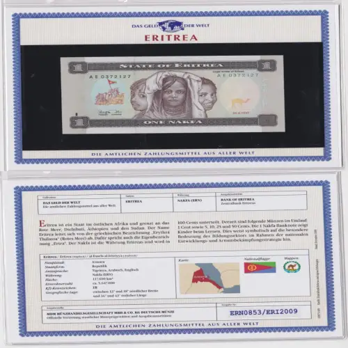 1 Nakfa Banknote State of Eritrea 24.5.1997 kassenfrisch UNC (155880)