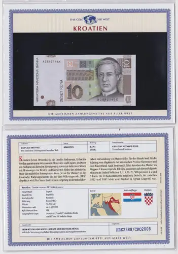 10 Kuna Banknote Kroatien Hrvatska Juraj Dobrila kassenfrisch UNC (159353)