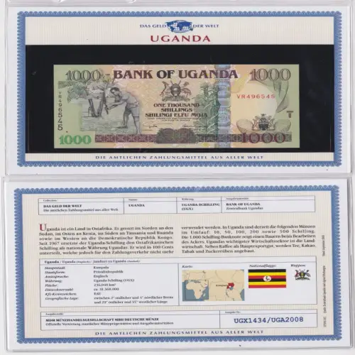 1000 Schilling Shillings Banknote Uganda kassenfrisch UNC (151766)