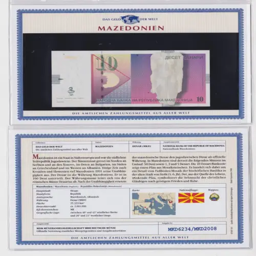 10 Denar Banknote Mazedonien 2006 kassenfrisch UNC (153507)