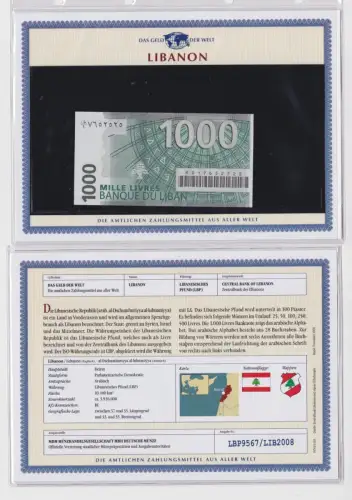 1000 Livres Pfund Pound Banknote Libanon kassenfrisch UNC (152007)